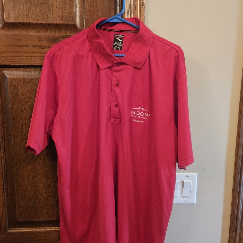 Red Polo Shirt with Embroidered Logo